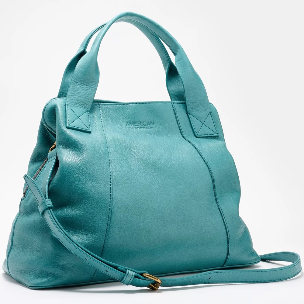 America Leather Co Ada Triple Entry Leather Satchel